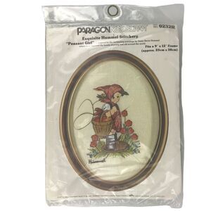 NOS Vintage Paragon Needlecraft Embroidery Kit Hummel Peasant Girl 1975 0232R
